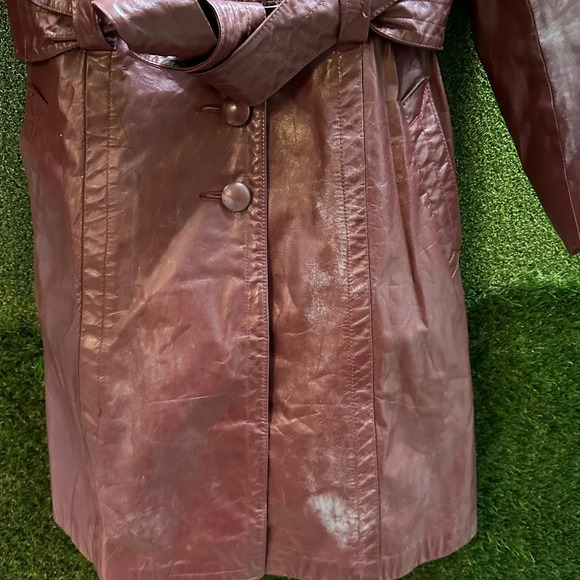 Vintage 1980s Cosa-Nova Long Red Leather Jacket Small - Picture 7 of 10